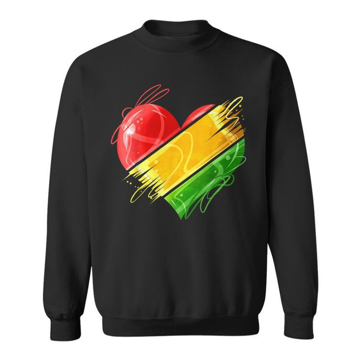 Heart In Pan African Colors Celebrate Afro American Heritage Sweatshirt