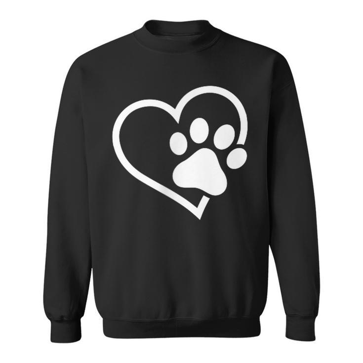 Heart With Paw For Cat Or Dog Lovers Sweatshirt