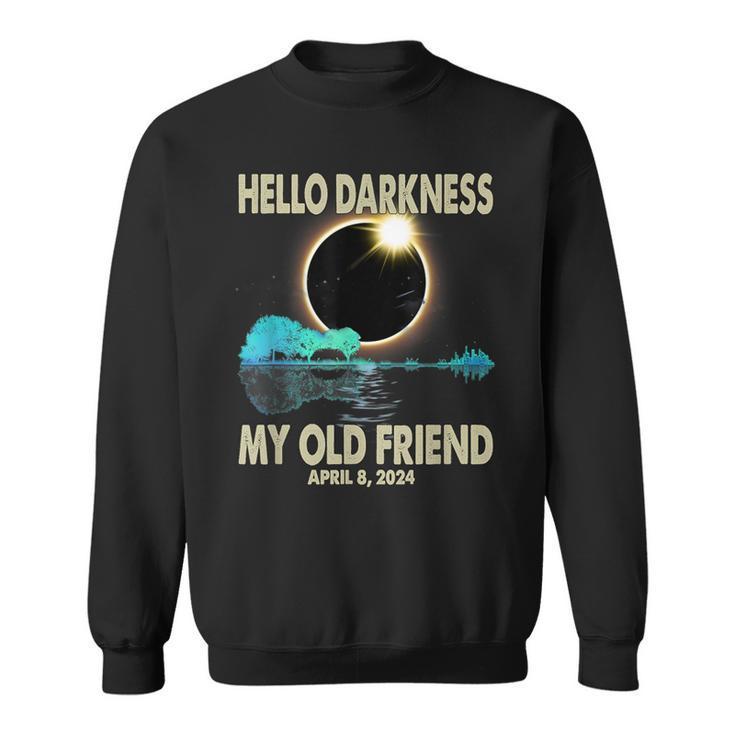 Hello Darkness My Friend Solar Eclipse 2024 April 8 T- Sweatshirt