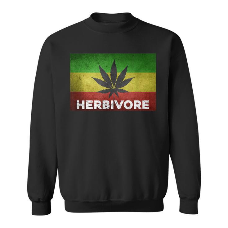 Herbivore Pun Marijuana Weed Cannabis Leaf Jamaican Sweatshirt