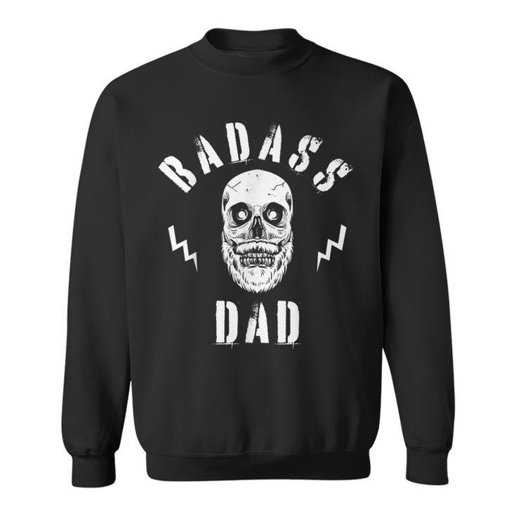 Herren Badass Dad Coolatertag Papa Schädel Sweatshirt