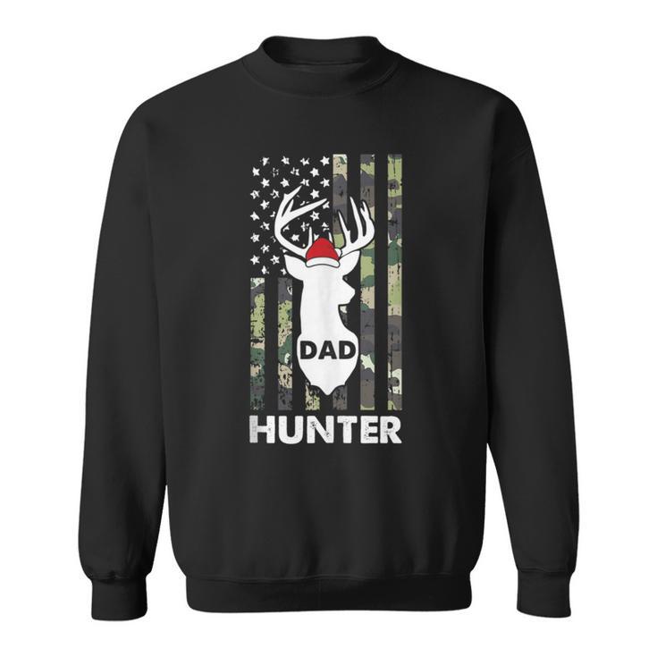 Herren Dad Hunter Weihnachten Coole Amerikanische Flagge Jagd Papaater Sweatshirt