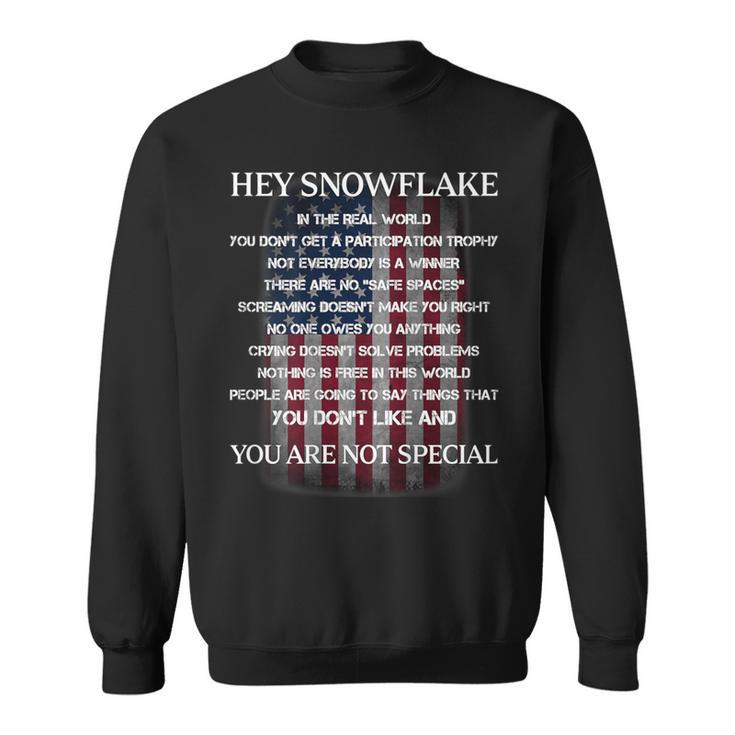 Hey Snowflake You Are Not Special America Flag Sweatshirt