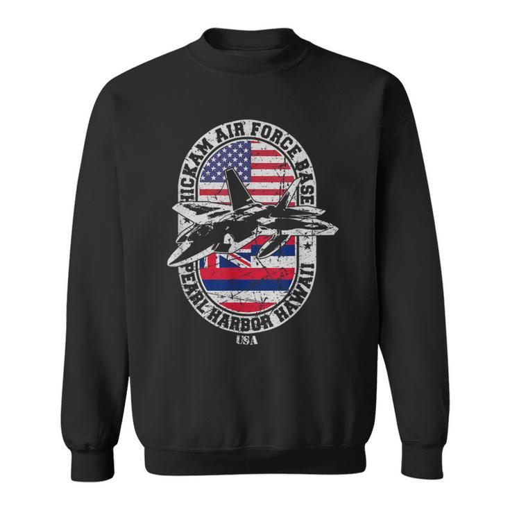 Hickam Air Base Usaf Pearl Harbor Hawaii Usa Flag Sweatshirt