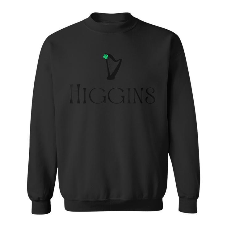 Higgins Surname Irish Family Name Heraldic Celtic Harp Sweatshirt