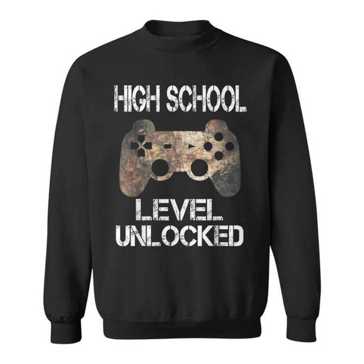 High School Level Unlocked Video Gamer First Day Of School Sweatshirt
