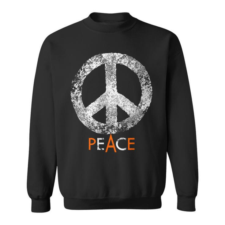 Hippie Peace Ban The Bomb Distressed Vintage Retro Graphic Sweatshirt