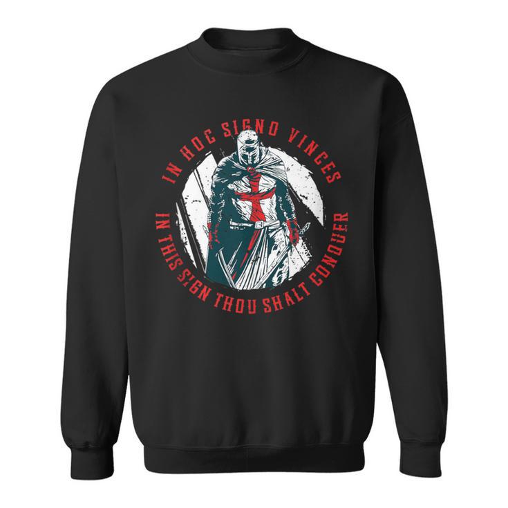 In Hoc Signo Vinces Medieval Aesthetics Knight Cross Warrior Sweatshirt