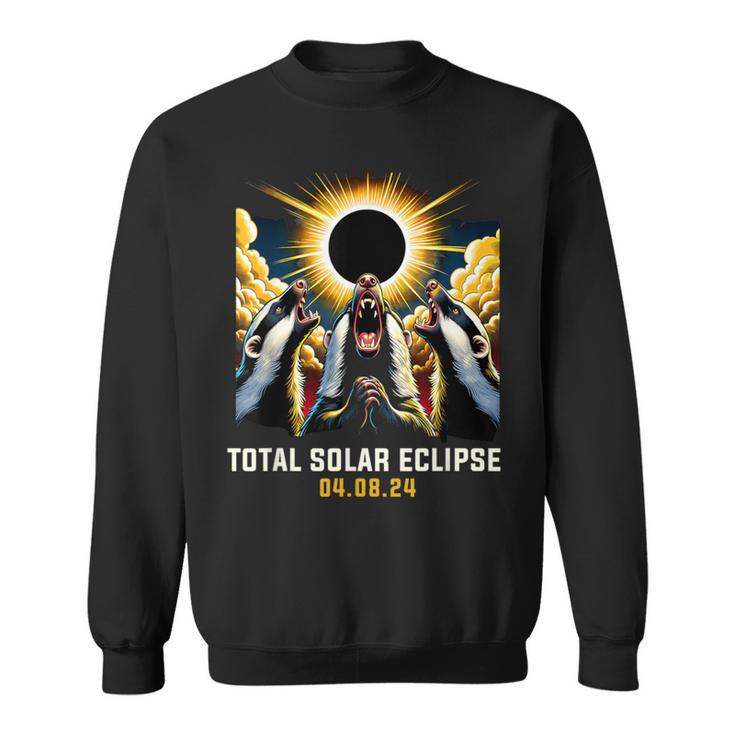 Honey Badger Howling At Solar Eclipse Sweatshirt
