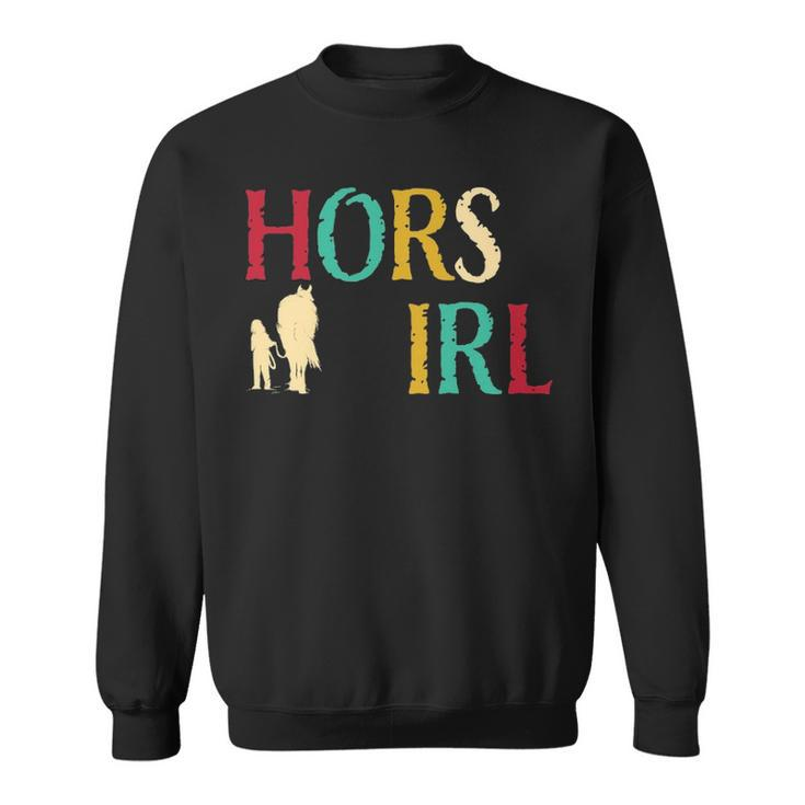 Horse Girl  Cute Colorful Retro Horseback Riding Sweatshirt