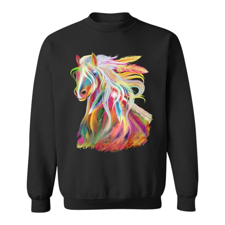 Horse Head Watercolor Equestrian Sweatshirt