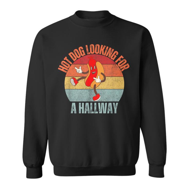 Hot Dog Looking For A Hallway Vintage Sweatshirt