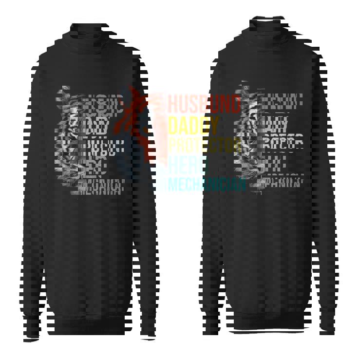 Husband Daddy Protector Hero Mechanician Father's Day Father Sweatshirt