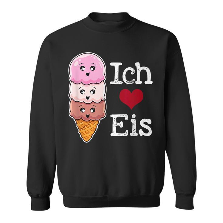 Ich Liebe Eiscreme In Waffle Horn Ice Balls Sweatshirt