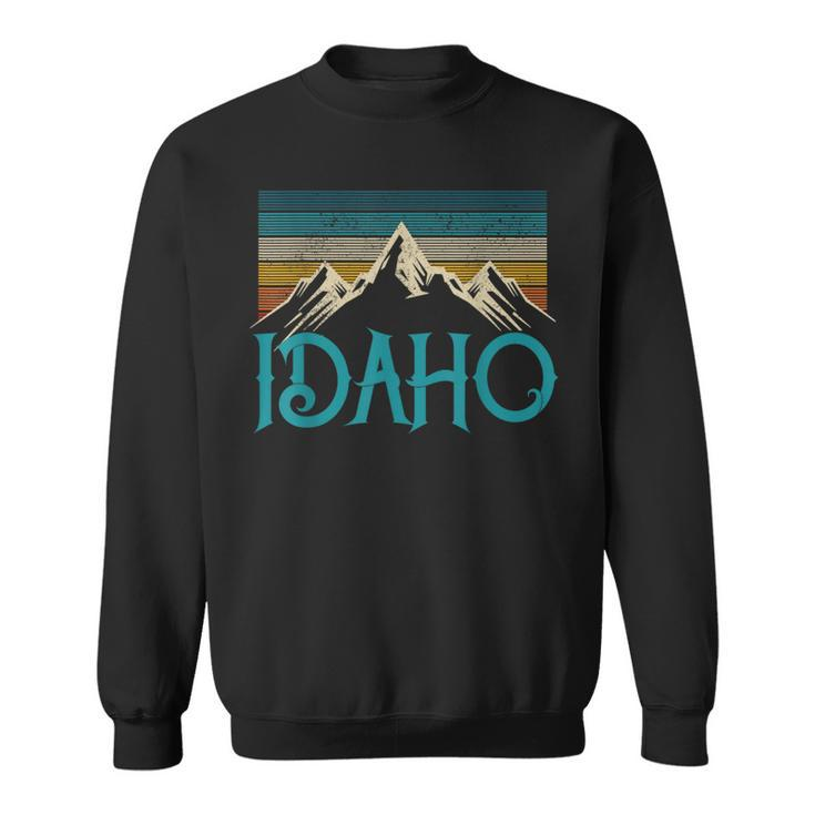 Idaho Vintage Mountains Nature Hiking Pride Souvenirs Sweatshirt