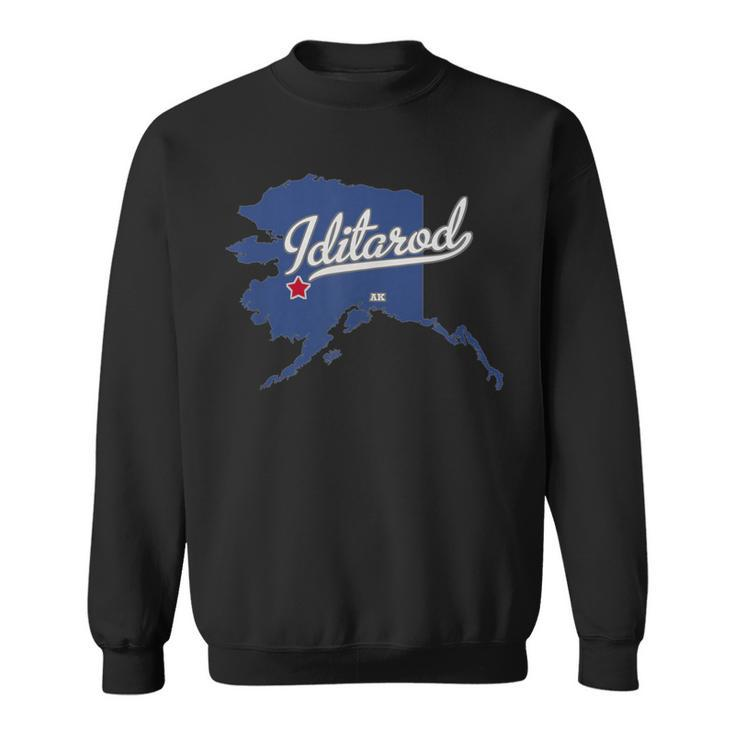 Iditarod Alaska Ak Map Sweatshirt