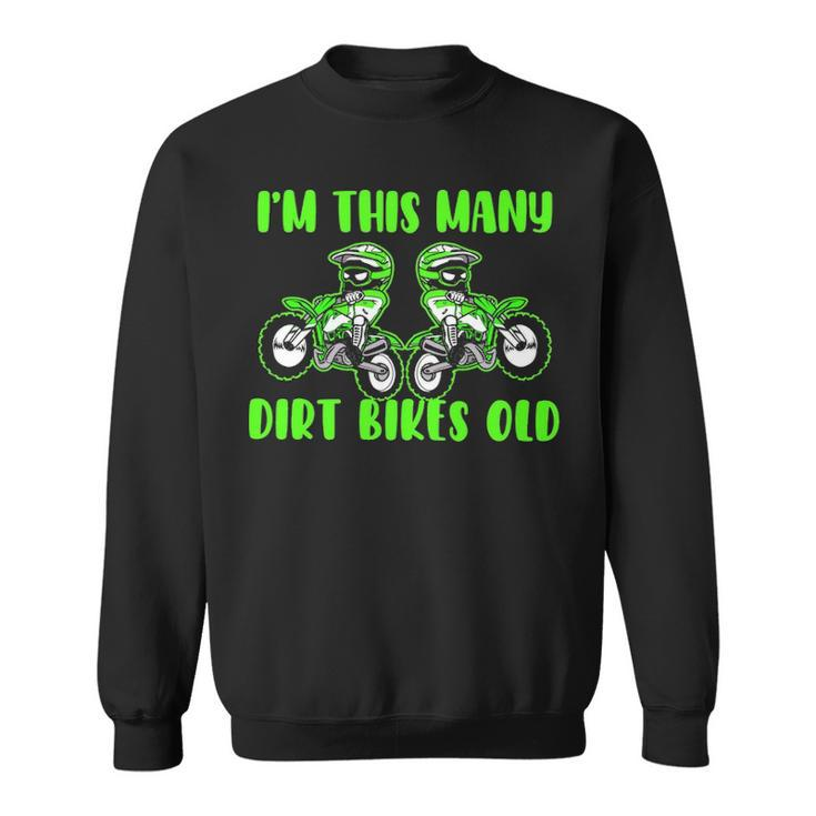 I'm This Many Dirt Bikes 2 Year Old 2Nd Birthday Motocross Sweatshirt