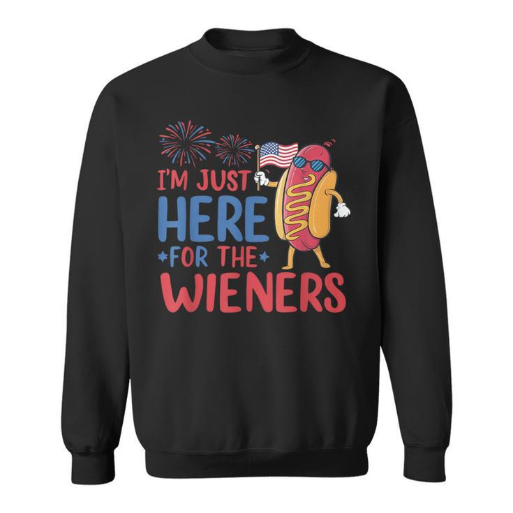 I'm Just Here For The Wieners Patriotic 4Th Of July Sweatshirt