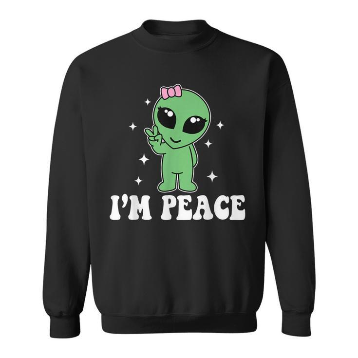 I'm Peace Alien Couples Matching Valentine's Day Sweatshirt
