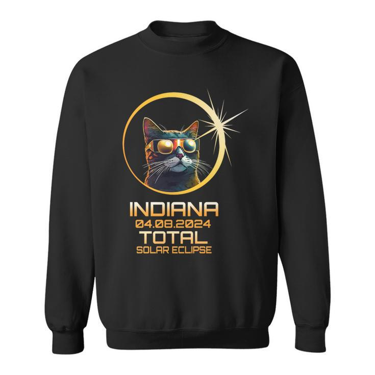 Indiana Total Solar Eclipse Cat Lover Wachers April 8Th 2024 Sweatshirt