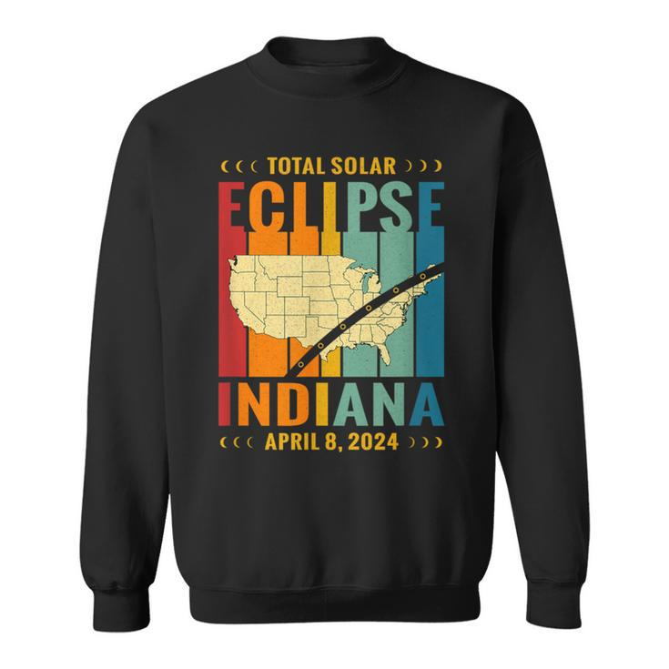 Indiana Vintage Path Of Totality Solar Eclipse April 8 2024 Sweatshirt