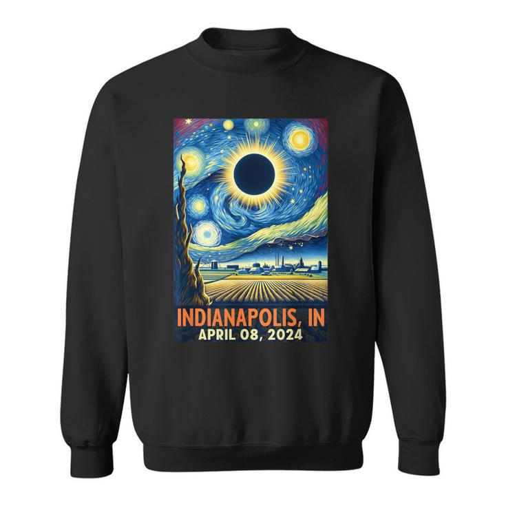 Indianapolis Indiana Total Solar Eclipse 2024 Starry Night Sweatshirt