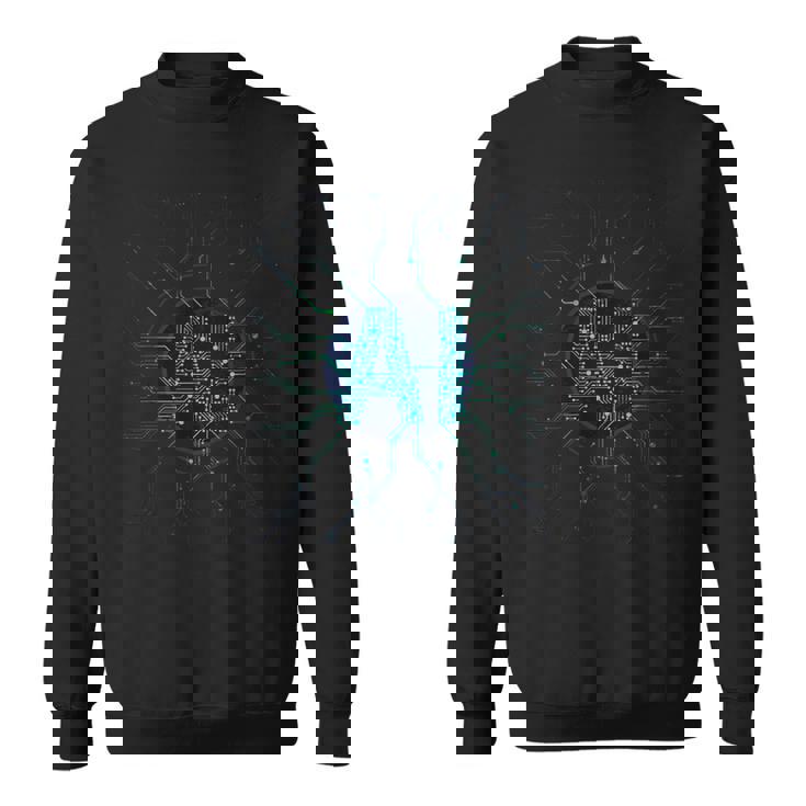 Intelligence Artificielle Lettres Bleues Ia Dans Un Style Électronique Sweater e