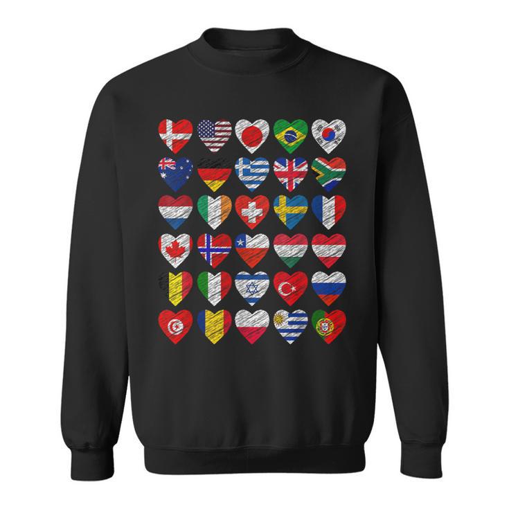 International Flags World Cute Hearts Countries Sweatshirt