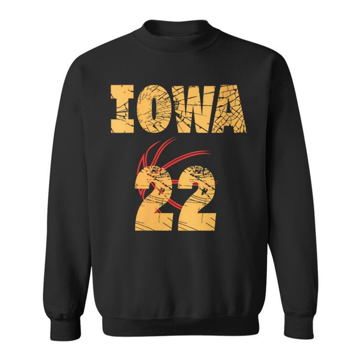 Iowa 22 Golden Yellow Sports Team Jersey Number Sweatshirt