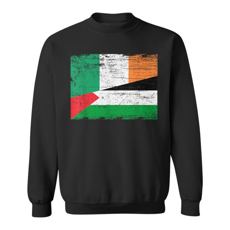 Ireland Palestine Flags Half Irish Half Palestinian Sweatshirt