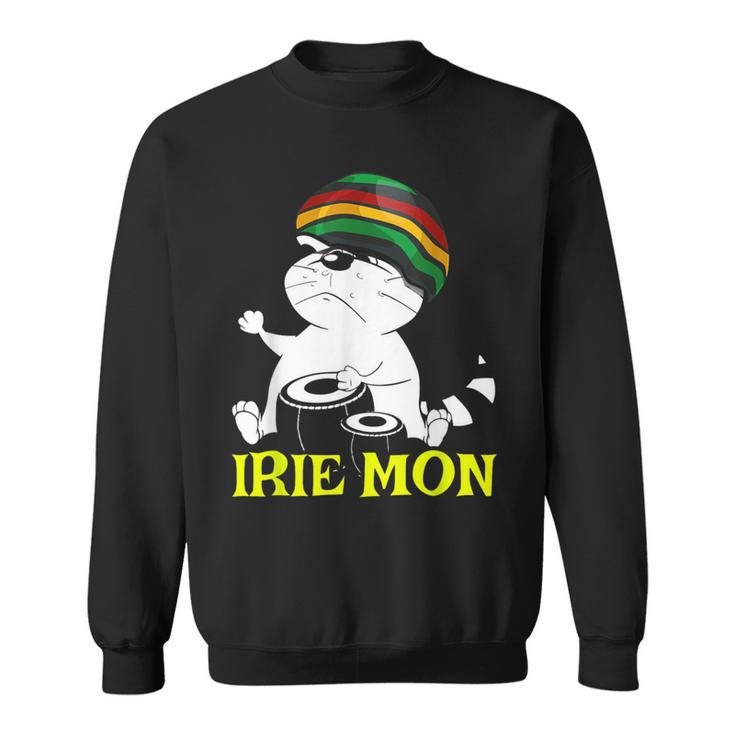 Irie Mon Rasta Cat Carribbean Patois Jamaican Slang Sweatshirt