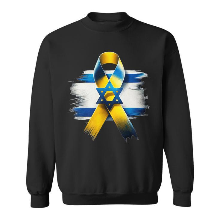 Israel Flag Yellow Ribbon Bring Them Home Now Israel Sweatshirt