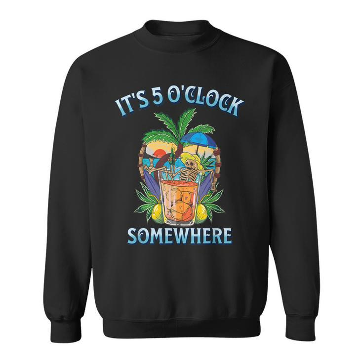 It's 5 O’Clock Somewhere Summer Retro Sunset Drinking Sweatshirt
