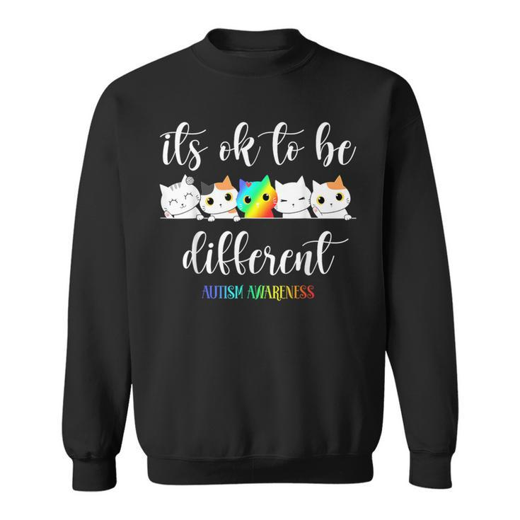 It's Ok To Be Different Cat Autism Awareness Sweatshirt