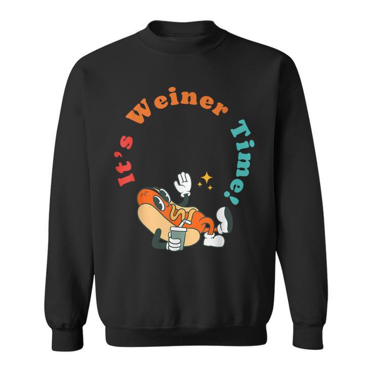 It's Weiner Time Hot Dog Vintage Apparel Sweatshirt