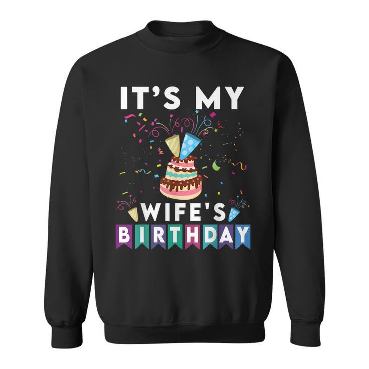 It's My Wife's Birthday Family Matching Confetti Cake Sweatshirt