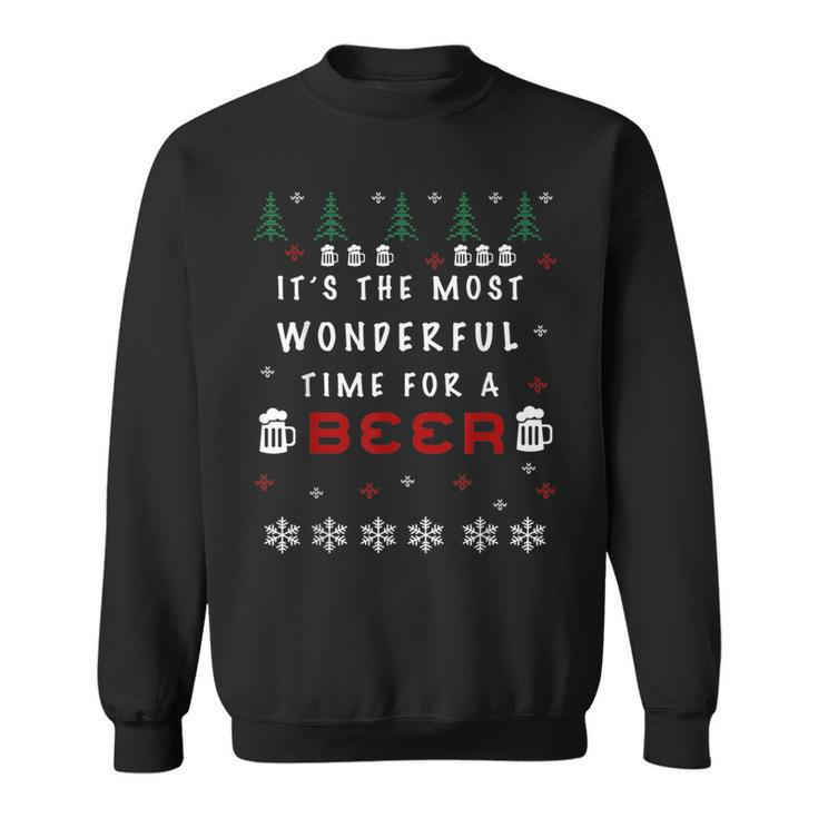 It's The Most Wonderful Time For A Beer Ugly Christmas Sweatshirt