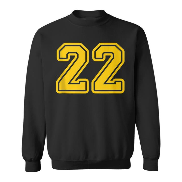 Jersey 22 Golden Yellow Sports Team Jersey Number 22 Sweatshirt