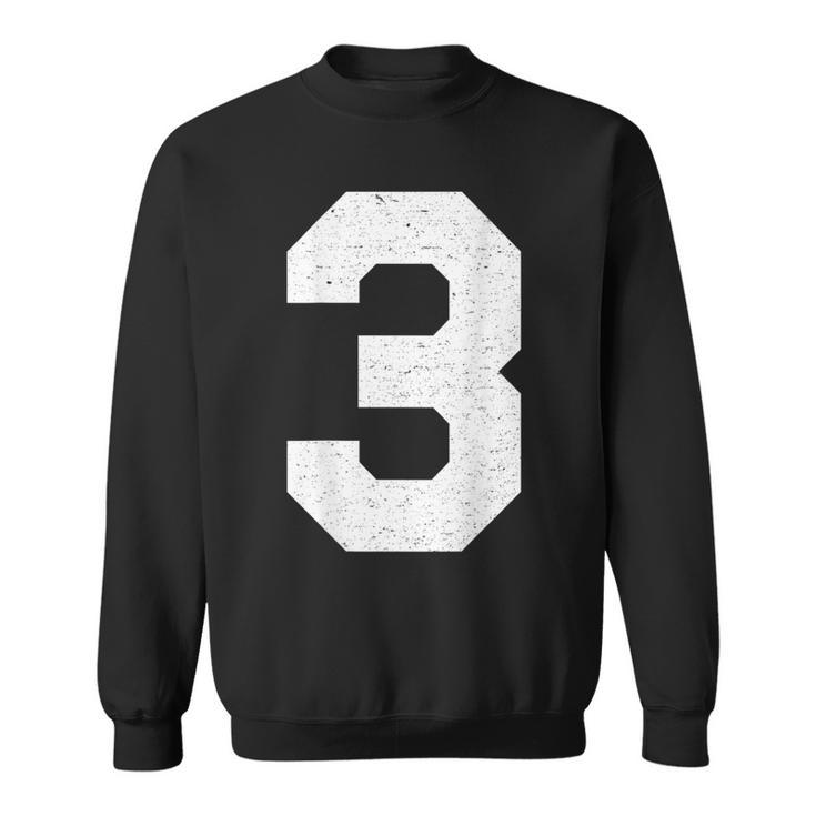 Jersey Number 3 Athletic Style Sweatshirt