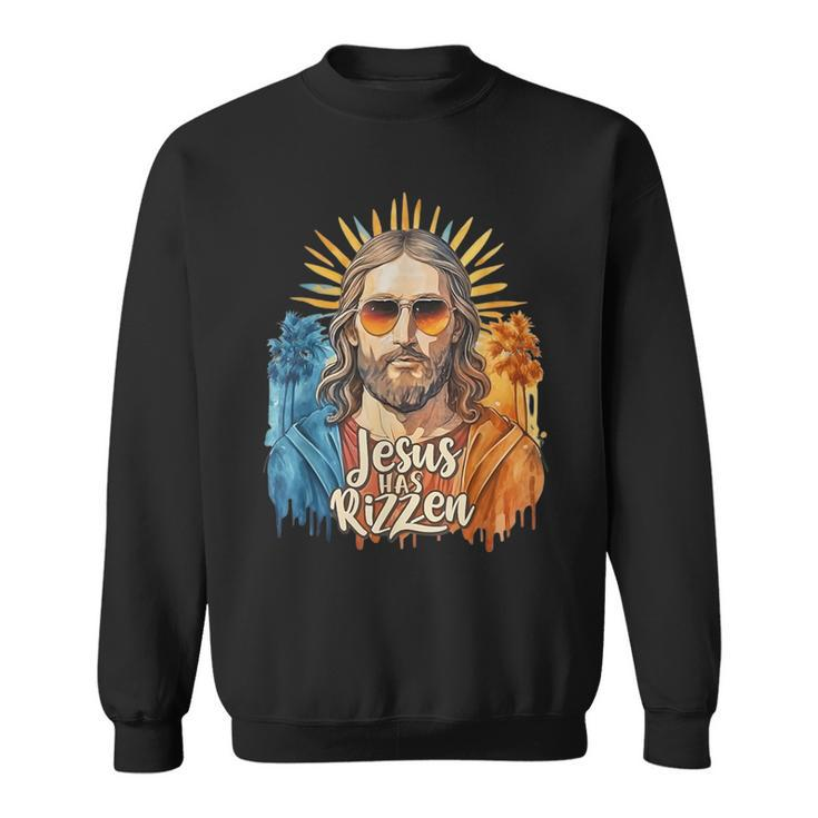 Jesus Has Rizzen Vintage Watercolor For Women Sweatshirt
