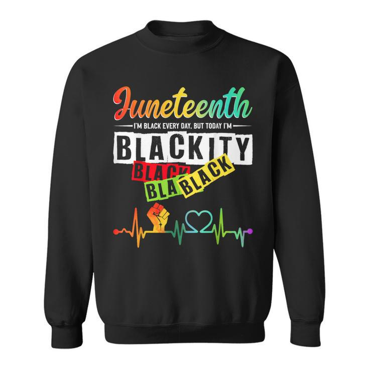 Junenth Blackity Heartbeat Black History African America Sweatshirt