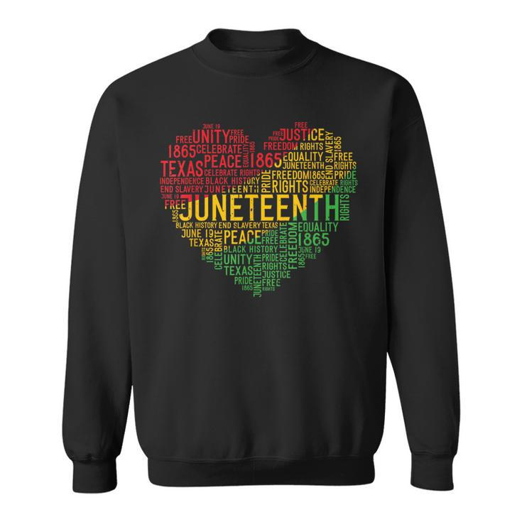 Junenth Heart Black History Afro American African Freedom Sweatshirt