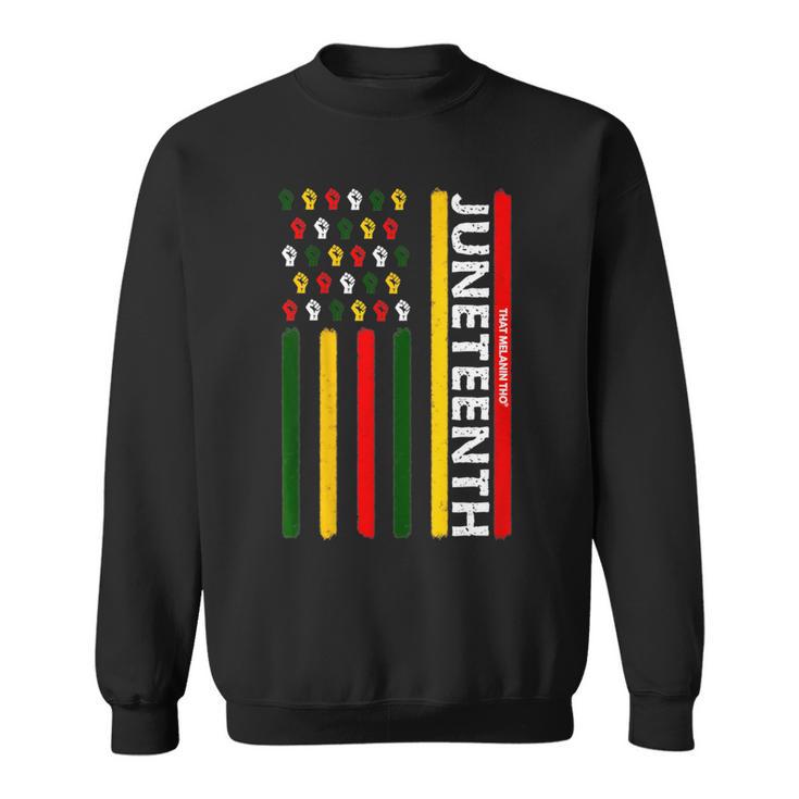 Junenth Vibes Free-Ish 1865 Black Owned Junenth Flag Sweatshirt