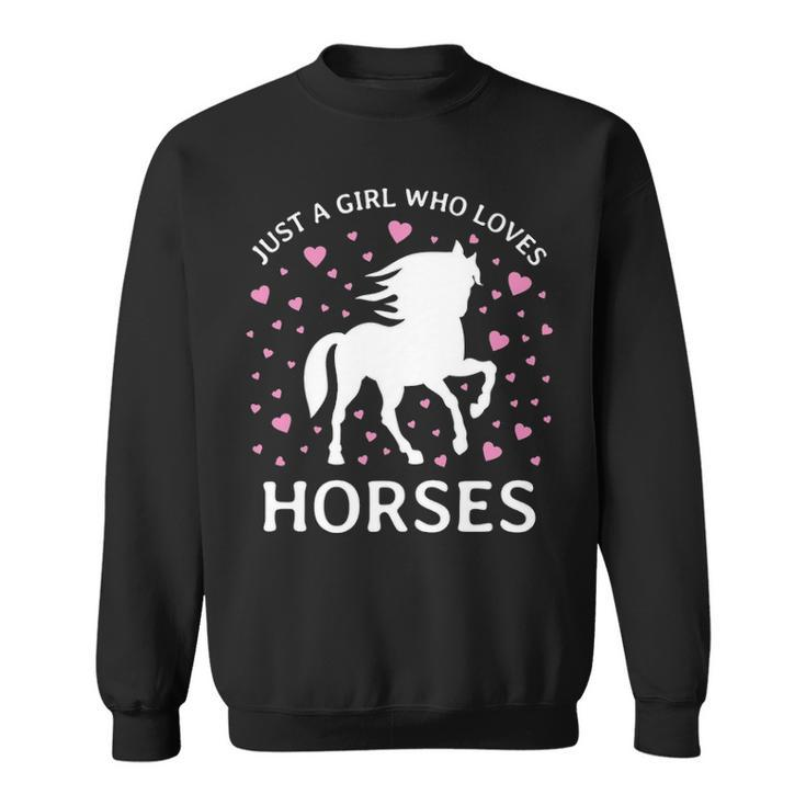 Just A Girl Who Loves Horses Cowgirl Horse Girl Riding Sweatshirt
