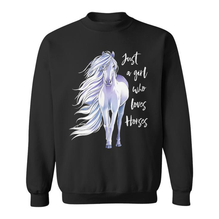 Just A Girl Who Loves Horses Horse Riding Women Sweatshirt