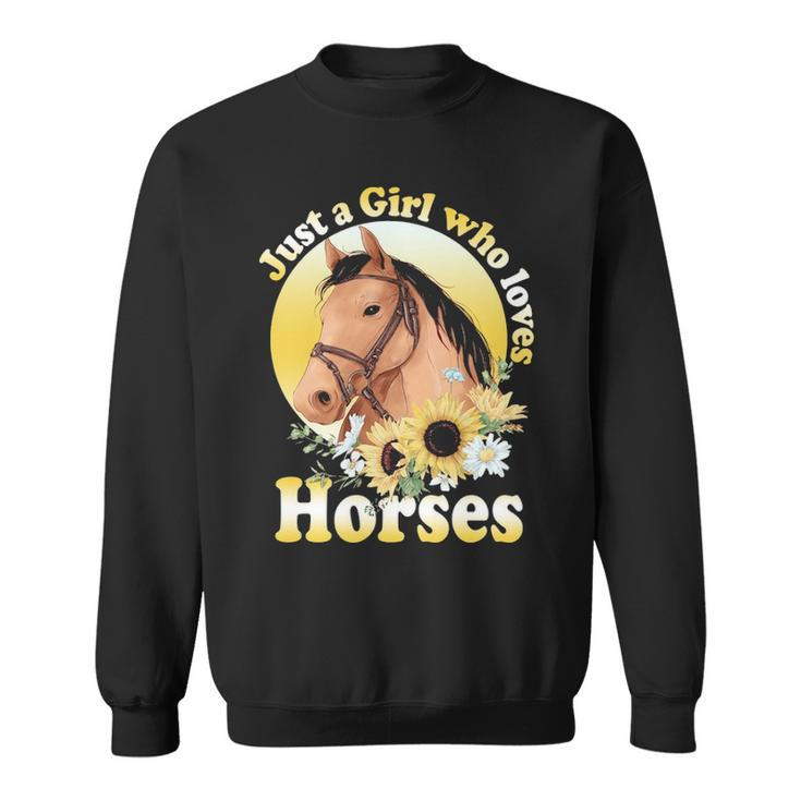 Just A Girl Who Loves Horses  Riding Girls Sweatshirt