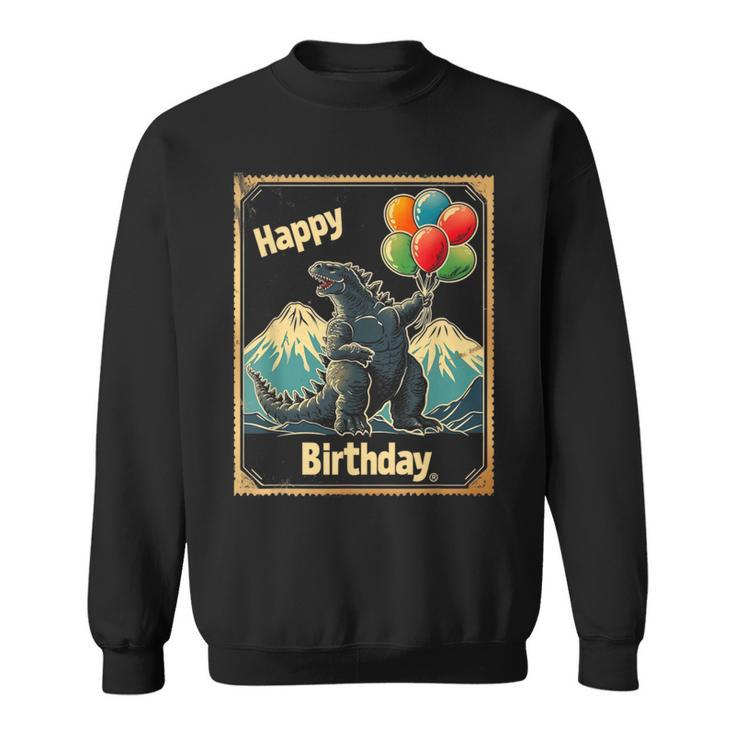 Kaiju Birthday Party Manga Japanese Monster Movie Theme Sweatshirt