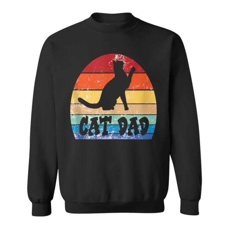 Katze Papaintage Retro Sonnenuntergang Katze Papa Kätzchen Haustier Lustig Sweatshirt