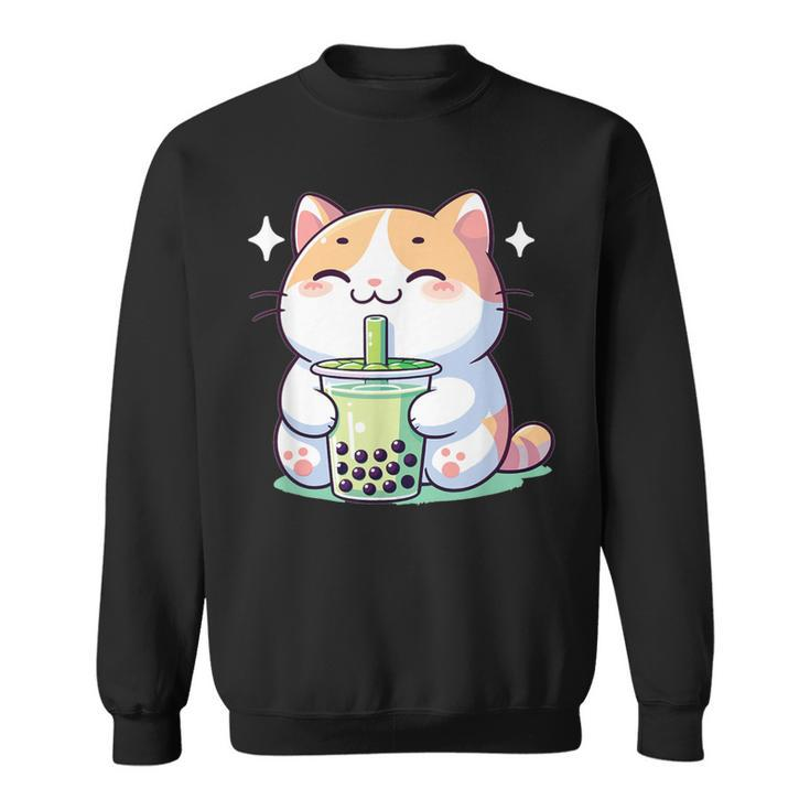 Kawaii Cats Bubble Tea Boba Cat Sweatshirt