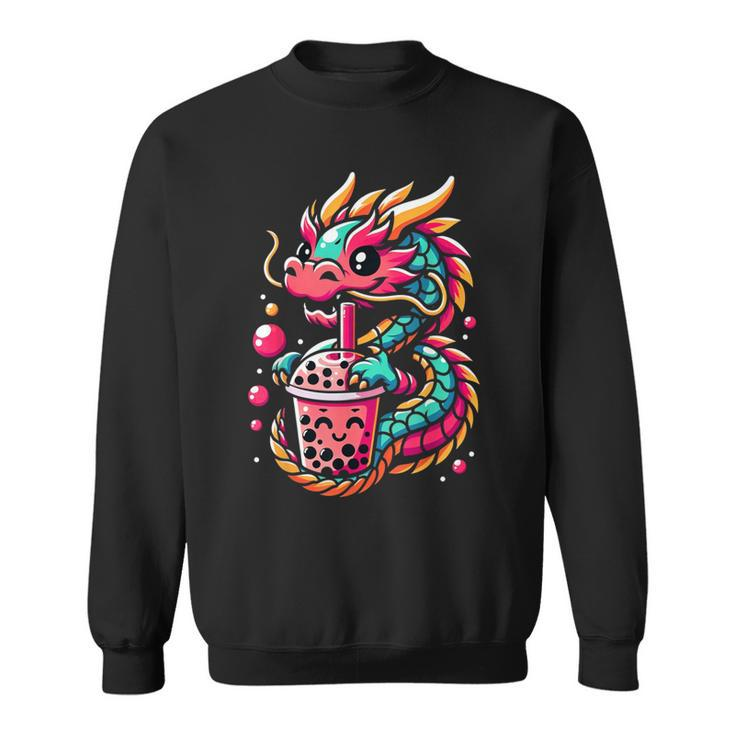 Kawaii Mythical Animals Kid Boba Tea Dragon Sweatshirt